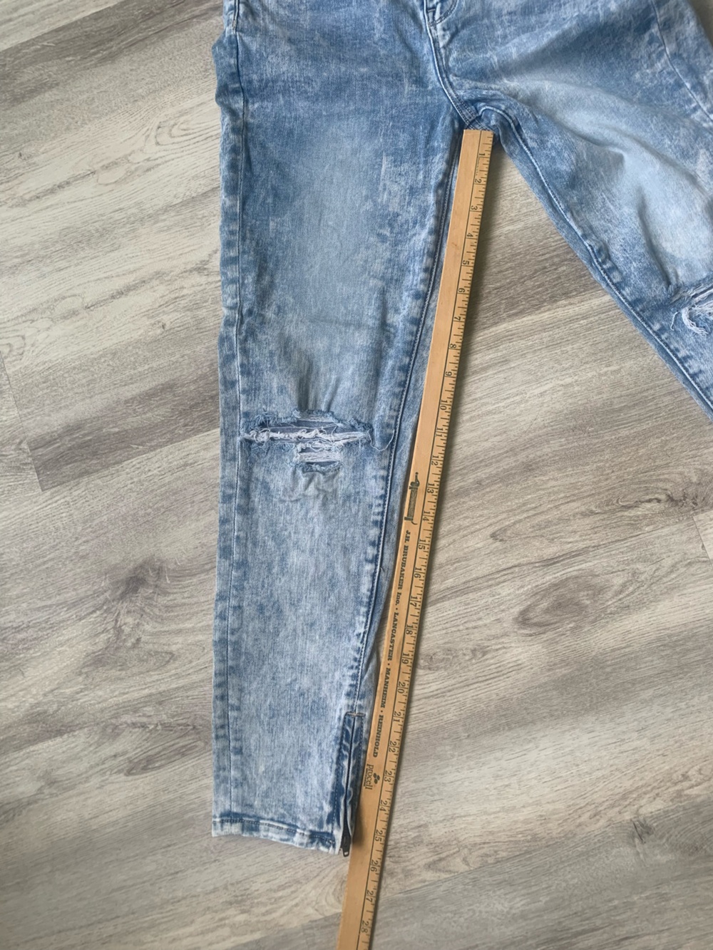 American Eagle SUPER HI RISE JEGGING CROP NEXT LEVEL STRETCH Blue Distressed - Picture 2 of 11